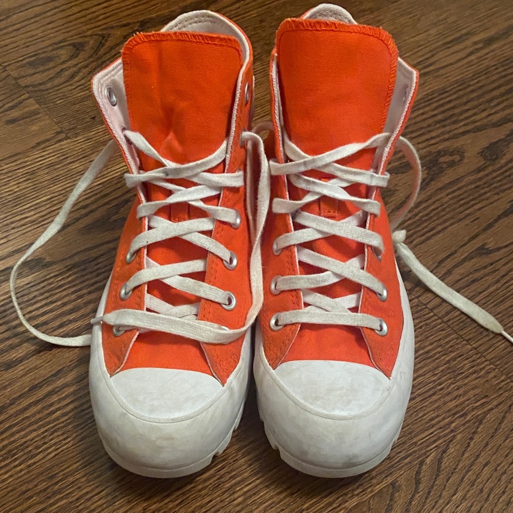 Converse  Orange High-Top Sneakers